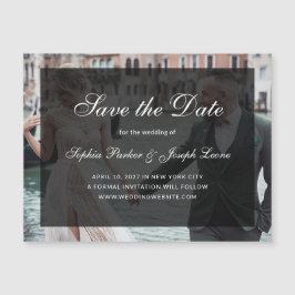 Classic Dark Overlay Photo Magnetic Save the Date