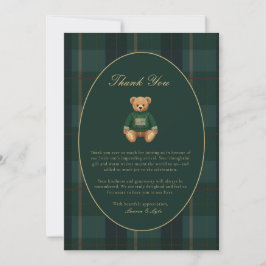 Classic Dark Plaid Lauren Inspired Baby Shower  Tack Kort