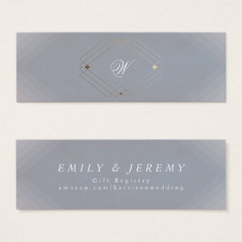 Classic Deco Guld Vintage Grått Calligraphy Bröllo Litet Visitkort