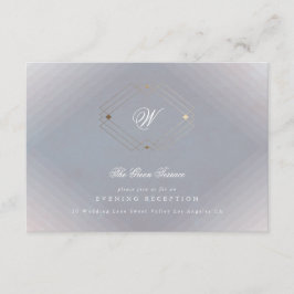 Classic Deco Guld Vintage Grått Calligraphy Bröllo Tilläggskort