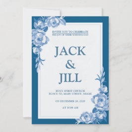 Classic Deep Blue Wedding Investigation Inbjudningar