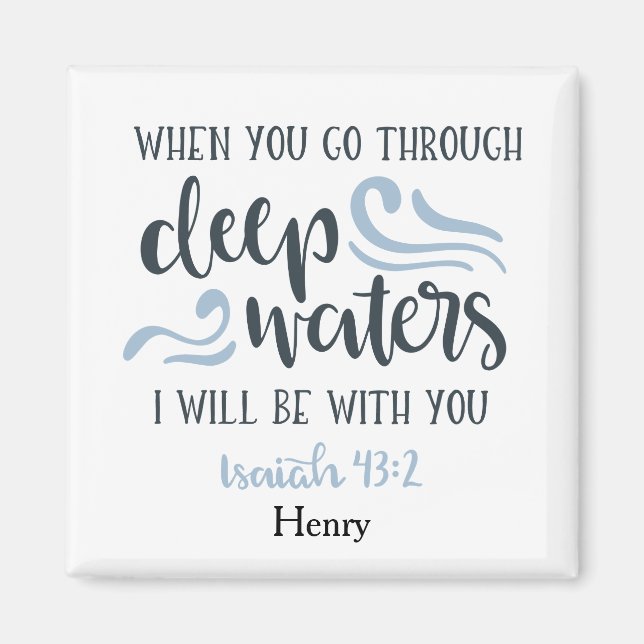Classic Deep Vatten Christian Bible Verse Magnet (Framsidan)