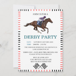 Classic Derby Party Horse Racing Invitation Inbjudningar