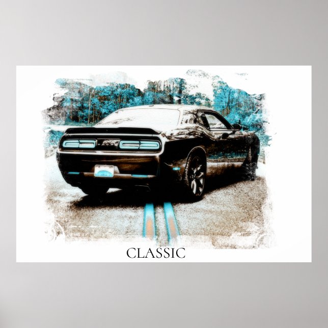 *~* Classic Digital NIR Muscle Antique Car Poster (Framsidan)