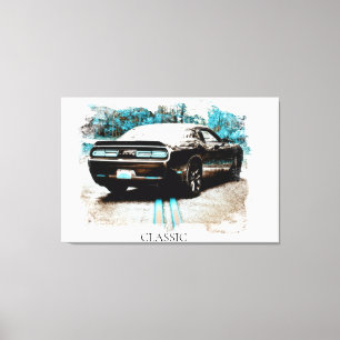 *~* Classic Digital NIR Old Antique Muscle Car Canvastryck