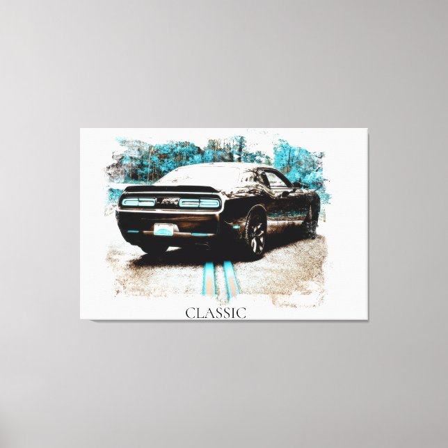 *~* Classic Digital NIR Old Antique Muscle Car Canvastryck (Framsida)