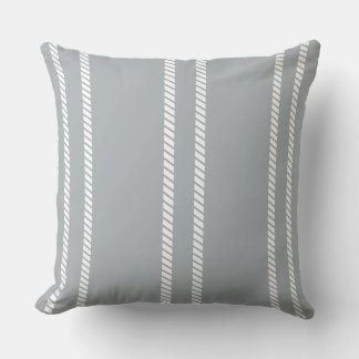 Classic Dove Grey with Stripes Throw Pillow Kudde