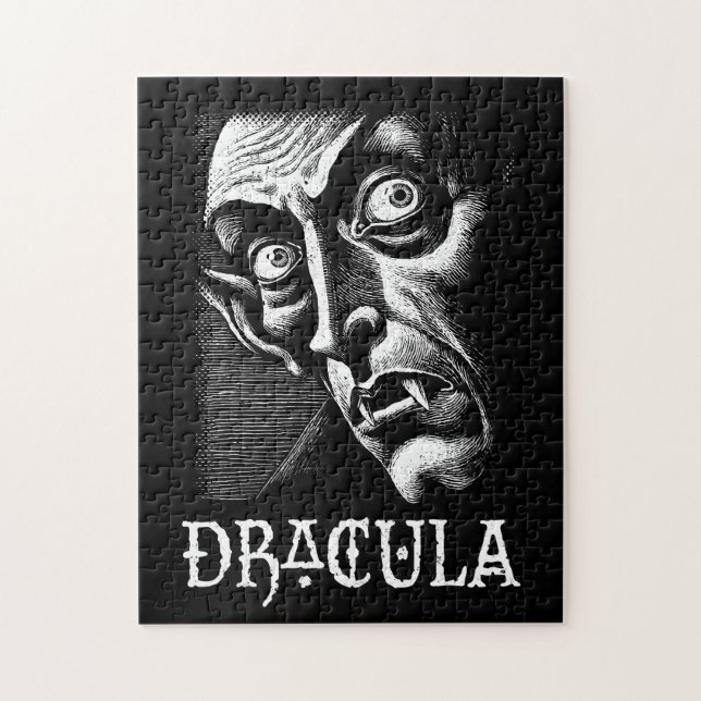 Classic Dracula Vintage Gothic Vampire Halloween Pussel (Vertikal)