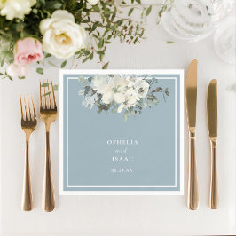 Classic Dusty Blue Floral Wedding Pappersservett