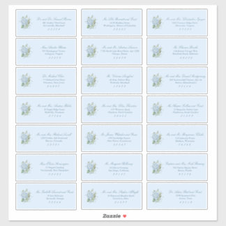 Classic Dusty Blue Wedding Guest Address Labels Klistermärken