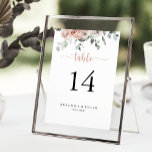 Classic Dusty Rosa ros Blommigt Bröllop Bordsnummer<br><div class="desc">Detta klassiska bordsnummer i rosa ros blommigt bröllop är perfekt för ett nordligt bröllop. Konstruktionen har elegant vattenfärgsdamm i rosa ros och grönt bladverk,  väl sammansatt i vackra buketter. Det här är ett bordsnummer från dubblans sida. Lägg till varje bordsnummer som du behöver i din kundvagn individuellt.</div>