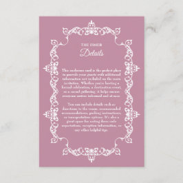 Classic Dusty Rose Pink Ornately Framed Wedding Tilläggskort