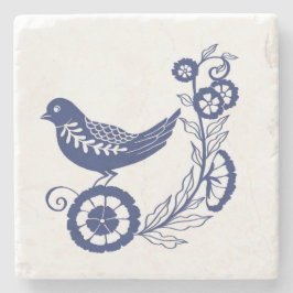 Classic Dutch Blue Delft Tile Bird Design Stenunderlägg