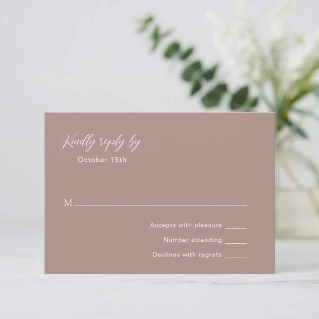 Classic Earthy Neutralt Elegant bröllop OSA Kort (Stående Fram)