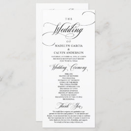 Classic Elegance Black Script, Bröllop Ceremony P Program