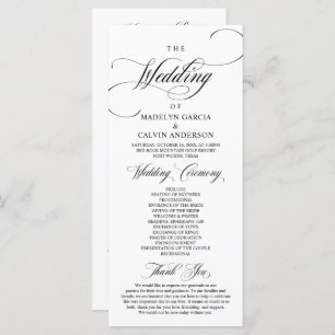 Classic Elegance Black Script, Bröllop Ceremony P Program