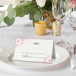 Classic Elegance: Blush Rose Wedding Placeringskort