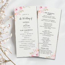 Classic Elegance: Blush Rose Wedding Program
