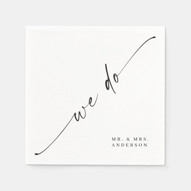 Classic Elegance Bröllop Cocktail Napkin Pappersservett (Framsidan)