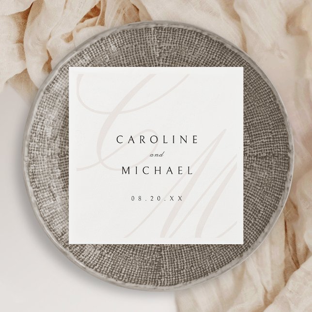 Classic Elegance calligraphy monogram Pappersservett (Classic Elegance calligraphy monogram Napkins)