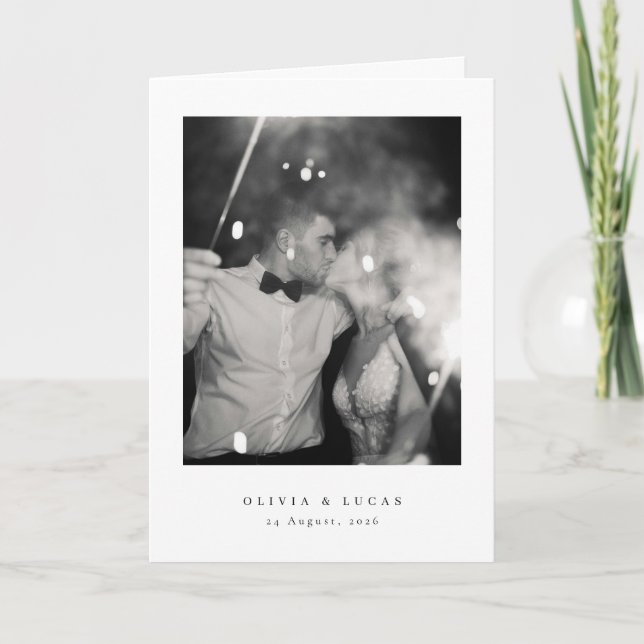 Classic Elegance Folded Wedding Tack Kort (Framsida)