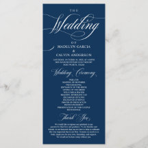 Classic Elegance Navy Blue, Bröllop Ceremony Prog