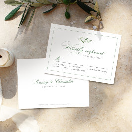 Classic Elegance Script Greenery bröllop OSA