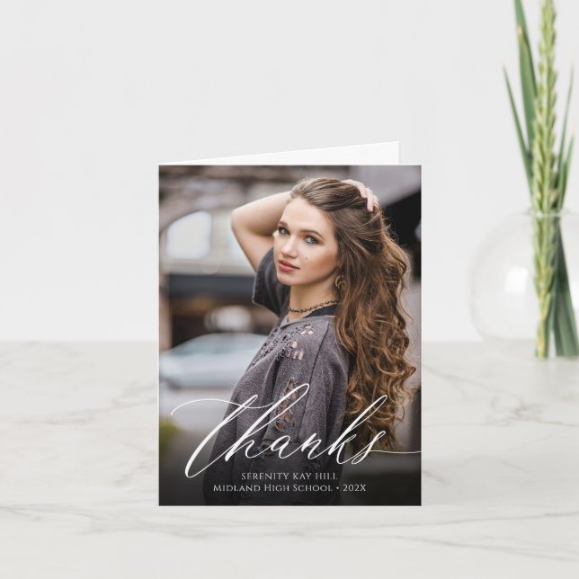 Classic Elegance Studenten Photo Tack Kort (Framsida)