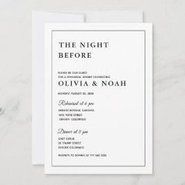 CLASSIC ELEGANT BLACK &WHITE REHARSAL DINNER INBJUDNINGAR