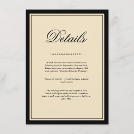 Classic Elegant Frame Wedding Details Enclosure  Tilläggskort