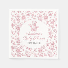Classic Elegant Girl Baby Shower Toile de Jouy Pappersservett