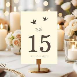 Classic Elegant Love Birds Ivory Wedding Bordsnummer