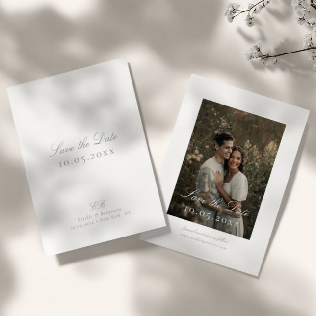 Classic Elegant Minimalist DIY Wedding Spara Datumet (Skapare uppladdad)