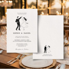 Classic Elegant Minimalist Hand Drawn Line Inbjudningar