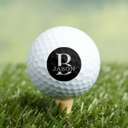 Classic Elegant Monogram Initial och Namn Black