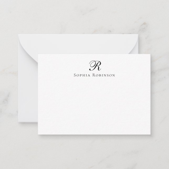 Classic Elegant Monogram Professionell Business Anteckningskort (Framsida)