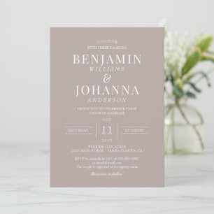 Classic Elegant Natural Cream Bröllop Inbjudningar
