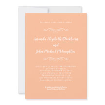 Classic Elegant Peach White Formal Wedding Church