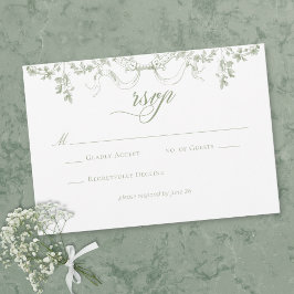 Classic Elegant Sage Green Floral Frame Wedding OSA Kort
