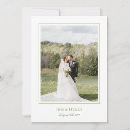 Classic Elegant Sage Green Wedding Photo Tack Kort