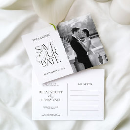 Classic Elegant Save Our Date Photo Postcard  Vykort