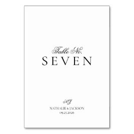 Classic Elegant Script Wedding Bordsnummer