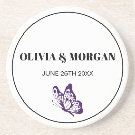 Classic Elegant Script Wedding Rehearsal Sandstone Underlägg