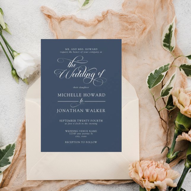 Classic Elegant Simple Formal Wedding Invitation Inbjudningar (Skapare uppladdad)