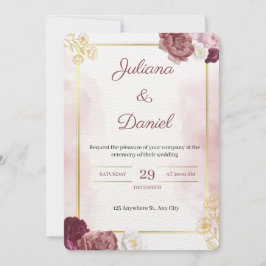Classic Elegant Wedding Invitation Inbjudningar