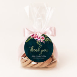 Classic Emerald Grönt Blommigt Mörk Moody Bröllop Gåvor Etiketter