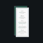 Classic Emerald Grönt Elegant bröllop Meny<br><div class="desc">Klassisk grönt i stil / emerald grönt i bröllop med en enkel och minimal design med ditt monogram, namn och bröllop-datum längst upp tillsammans med din meny omgiven av en dubbla gräns. Typsnitt alternerar mellan och elegant-skript, en traditionell serif och minimalist sans serif typsnitt. Den här menyn är underbar för...</div>