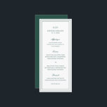 Classic Emerald Grönt Elegant bröllop Meny<br><div class="desc">Klassisk grönt i stil / emerald grönt i bröllop med en enkel och minimal design med ditt monogram, namn och bröllop-datum längst upp tillsammans med din meny omgiven av en dubbla gräns. Typsnitt alternerar mellan och elegant-skript, en traditionell serif och minimalist sans serif typsnitt. Den här menyn är underbar för...</div>