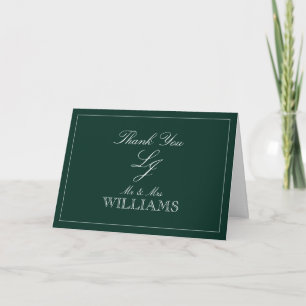 Classic Emerald Grönt Monogram Photo Tack Kort