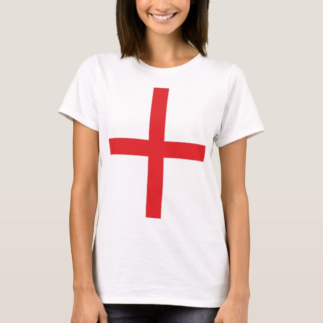 Classic England Flagga - St. George's Kor T Shirt (Framsida)